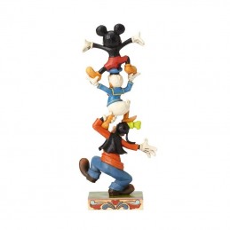 DISNEY TRADITIONS PIPPO PAPERINO E TOPOLINO IN COLONNA STATUA FIGURE ENESCO