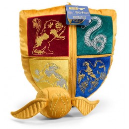 HARRY POTTER HOGWARTS CREST CUSCINO E BOCCINO D'ORO PELUCHE NOBLE COLLECTIONS