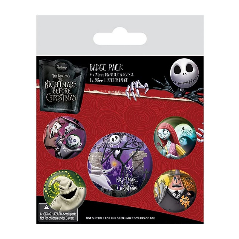 THE NIGHTMARE BEFORE CHRISTMAS CHARACTERS 5X SPILLE SET PYRAMID INTERNATIONAL