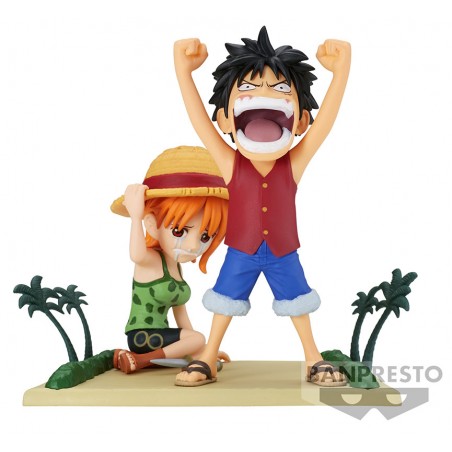 ONE PIECE WCF LOG STORIES LUFFY AND NAMI STATUE FIGURE