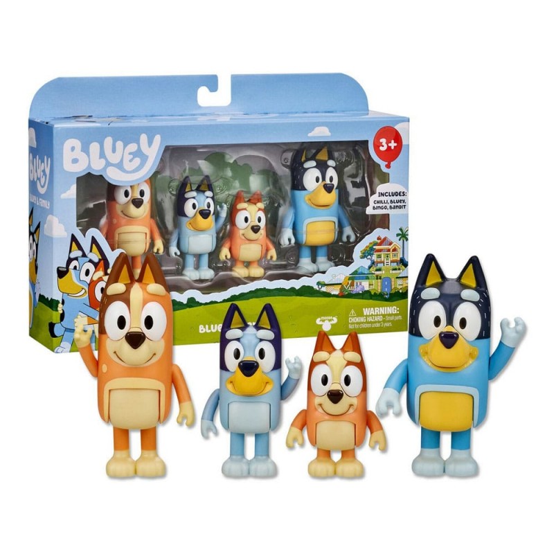 BLUEY AND FAMILY 4-PACK ACTION FIGURES MOOSE TOYS