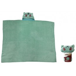 POKEMON BULBASAUR COPERTA PILE CON CAPPUCCIO 120X150CM LYO