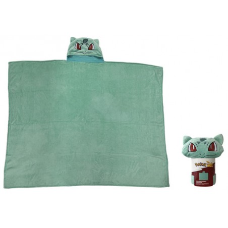 POKEMON BULBASAUR COPERTA PILE CON CAPPUCCIO 120X150CM