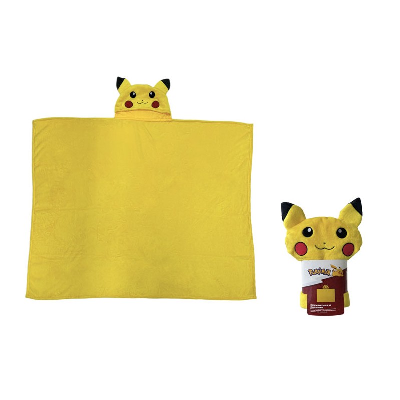 LYO POKEMON PIKACHU FLEECE BLANKET WITH HOOD 120X150CM