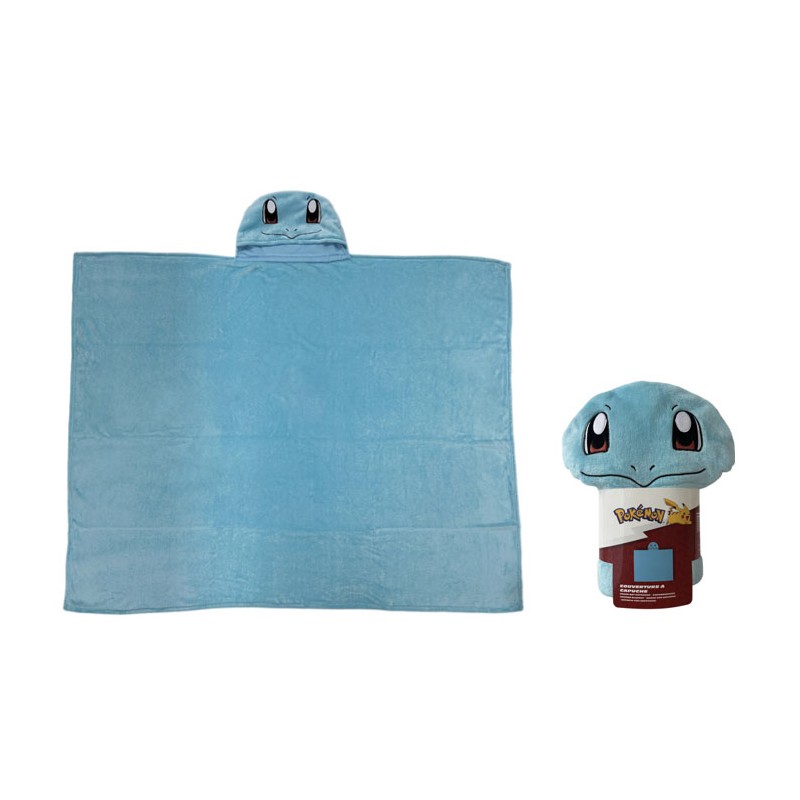 POKEMON SQUIRTLE COPERTA PILE CON CAPPUCCIO 120X150CM LYO