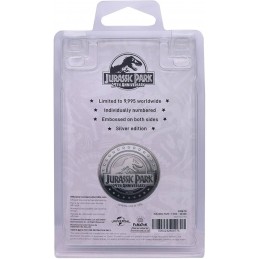 JURASSIC PARK T-REX SILVER EDITION 25TH ANNIVERSARY LIMITED EDITION COIN MONETA DA COLLEZIONE FANATTIK