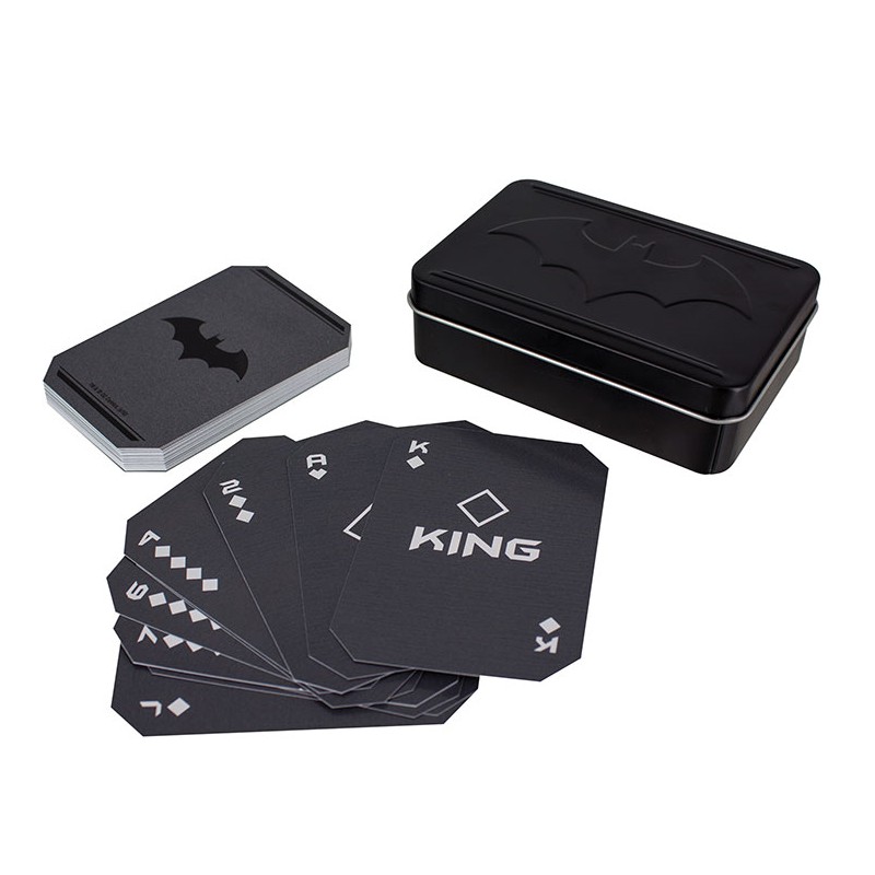 BATMAN POKER PLAYING CARDS METAL TIN MAZZO CARTE DA GIOCO CON SCATOLA METALLICA PALADONE PRODUCTS