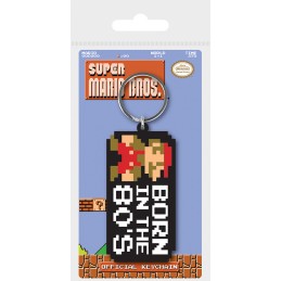 PYRAMID INTERNATIONAL SUPER MARIO BROS BORN IN THE '80S RUBBER KEYCHAIN