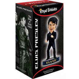 ROYAL BOBBLES ELVIS PRESLEY BLACK LEATHER HEADKNOCKER BOBBLE HEAD FIGURE