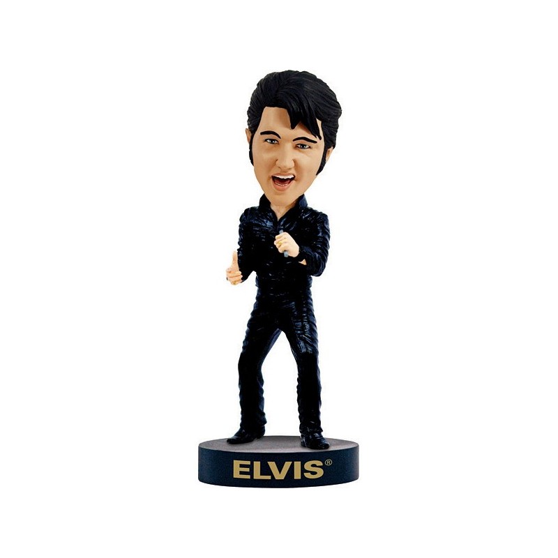 ROYAL BOBBLES ELVIS PRESLEY BLACK LEATHER HEADKNOCKER BOBBLE HEAD FIGURE