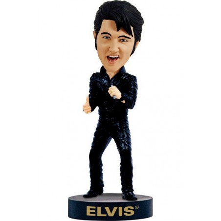 ELVIS PRESLEY BLACK LEATHER HEADKNOCKER BOBBLE HEAD FIGURE