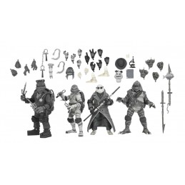 NECA UNIVERSAL MONSTERS X TMNT TEENAGE MUTANT NINJA TURTLES BLACK AND WHITE 4-PACK ACTION FIGURES