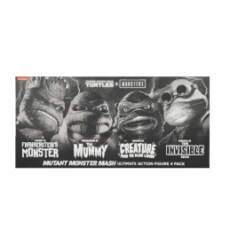 UNIVERSAL MONSTERS X TMNT BLACK AND WHITE 4-PACK ACTION FIGURE NECA