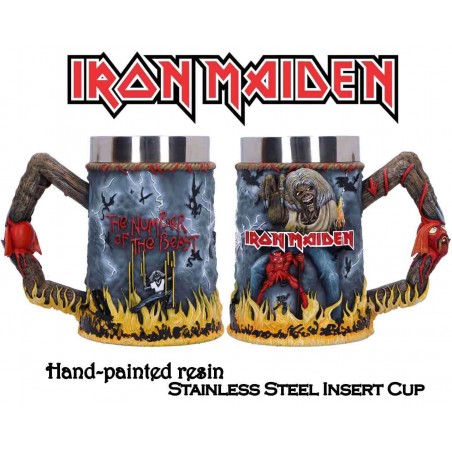 IRON MAIDEN THE NUMBER OF THE BEAST TANKARD RESIN BOCCALE