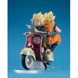 DRAGON BALL Z SON GOKU & GOHAN ON MOTORBIKE DESKTOP REAL MCCOY STATUA FIGURE MEGAHOUSE