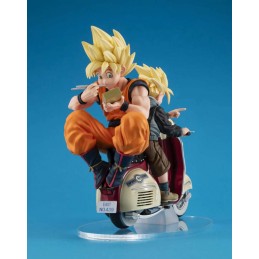 DRAGON BALL Z SON GOKU & GOHAN ON MOTORBIKE DESKTOP REAL MCCOY STATUA FIGURE MEGAHOUSE