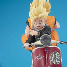 DRAGON BALL Z SON GOKU & GOHAN ON MOTORBIKE DESKTOP REAL MCCOY STATUA FIGURE MEGAHOUSE