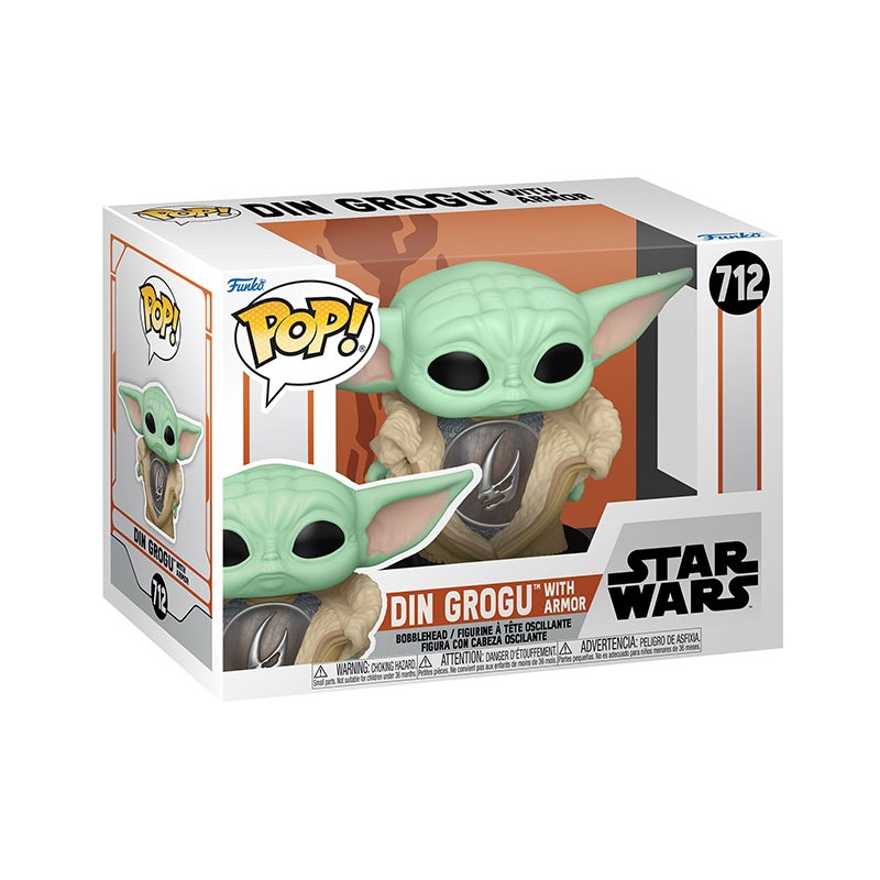 FUNKO FUNKO POP! STAR WARS DIN GROGU WITH ARMOR BOBBLE HEAD KNOCKER FIGURE