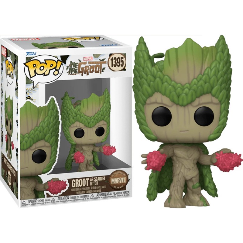 FUNKO POP! MARVEL STUDIOS WE ARE GROOT - GROOT AS SCARLET WITCH BOBBLE HEAD FIGURE FUNKO