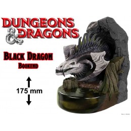 DUNGEONS AND DRAGONS BLACK DRAGON BOOKEND FIGURE FERMALIBRI WIZKIDS