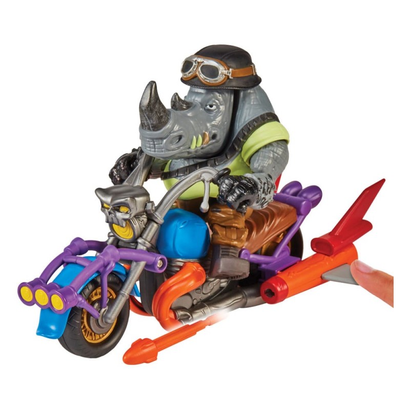 TEENAGE MUTANT NINJA TURTLES MUTANT MAYHEM CHOPPER CYCLE WITH ROCKSTEADY ACTION FIGURE PLAYMATES TOYS