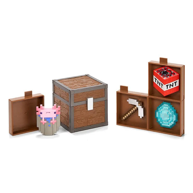 NOBLE COLLECTIONS MINECRAFT INVENTORY CHEST SERIES 1 CAVES REPLICA