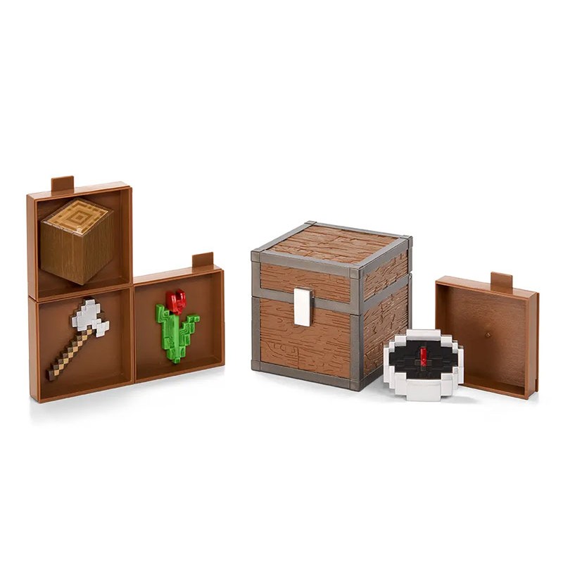 NOBLE COLLECTIONS MINECRAFT INVENTORY CHEST SERIES 1 FOREST REPLICA