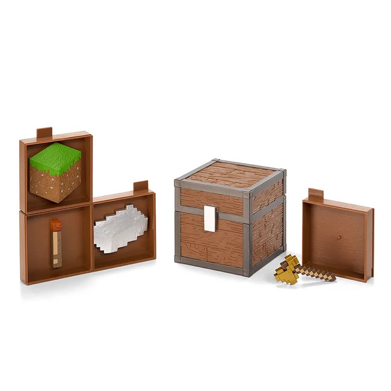 NOBLE COLLECTIONS MINECRAFT INVENTORY CHEST SERIES 1 PLAINS REPLICA