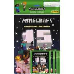 MINECRAFT 15TH CELEBRATION STICKER ALBUM STARTER PACK PANINI