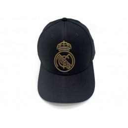 REAL MADRID UFFICIALE LOGO ORO CAPPELLO NERO BASEBALL CAP