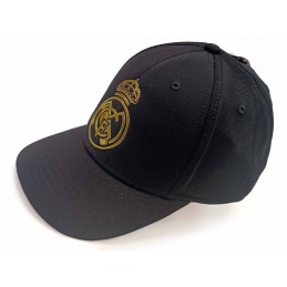 REAL MADRID UFFICIALE GOLD LOGO BLACK BASEBALL CAP