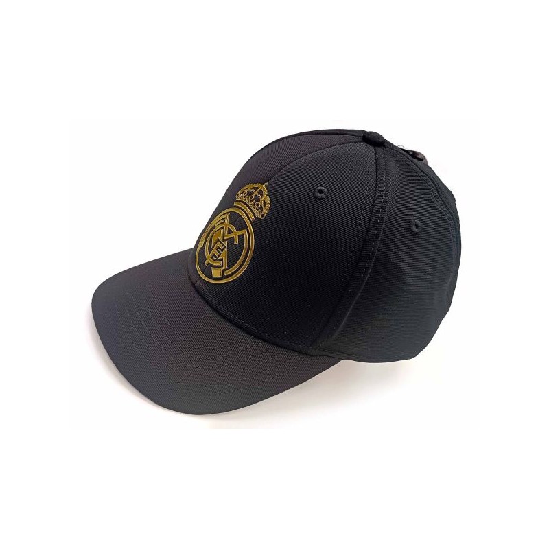 REAL MADRID UFFICIALE LOGO ORO CAPPELLO NERO BASEBALL CAP