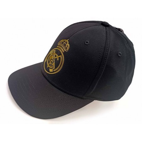 REAL MADRID UFFICIALE LOGO ORO CAPPELLO NERO BASEBALL CAP