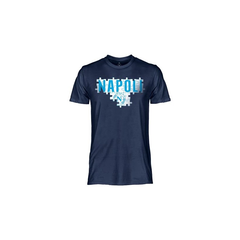 T SHIRT OFFICIAL SSC NAPOLI PUZZLE BLUE NAVY