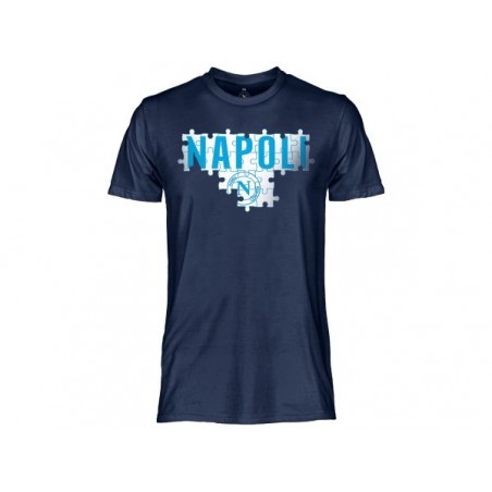 T SHIRT OFFICIAL SSC NAPOLI PUZZLE BLUE NAVY