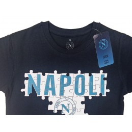 T SHIRT OFFICIAL SSC NAPOLI PUZZLE BLUE NAVY