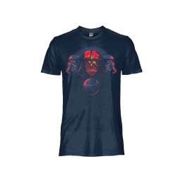 T SHIRT STAR WARS DARTH VADER TROOPERS DEATHSTAR BLUE NAVY