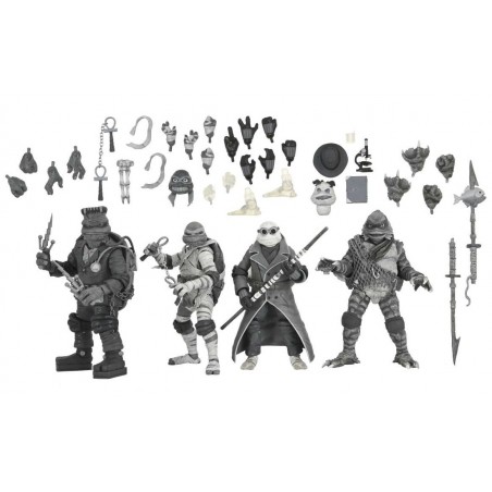 UNIVERSAL MONSTERS X TMNT BLACK AND WHITE 4-PACK ACTION FIGURE