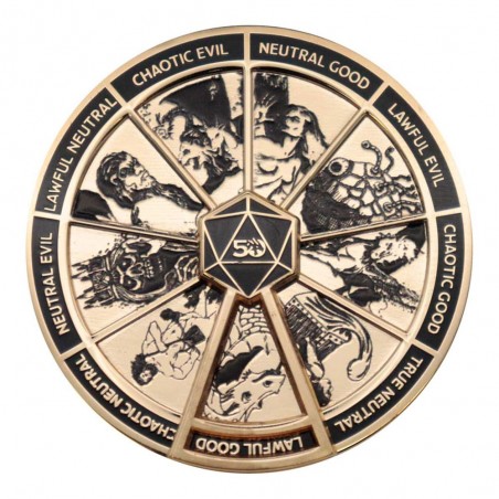 DUNGEONS AND DRAGONS SPINNING ALIGNMENT PIN BADGE SPILLA