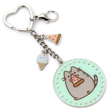 PUSHEEN THE CAT METAL KEYCHAIN WITH CHARMS