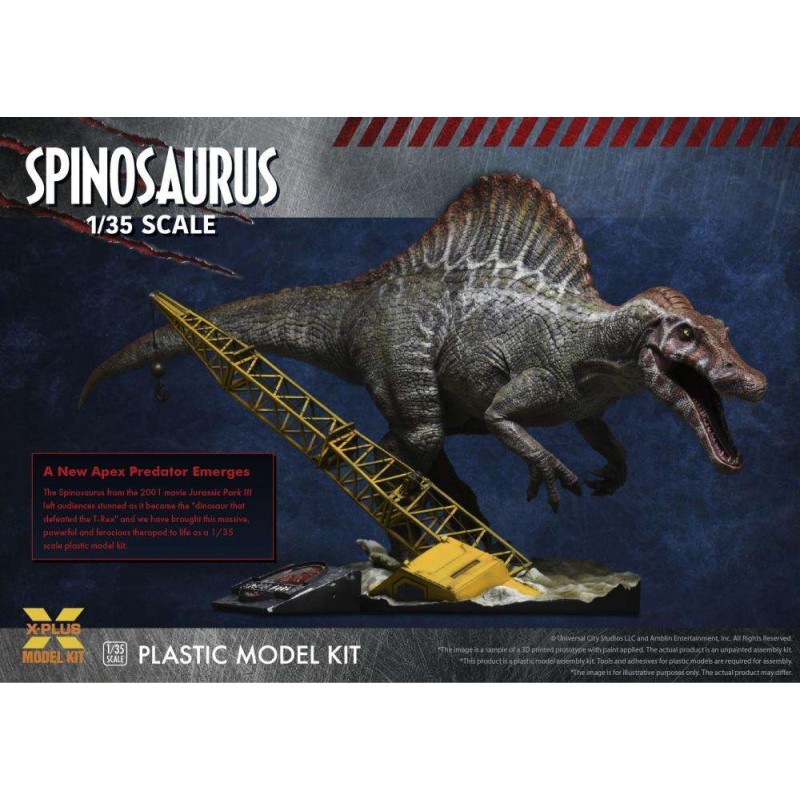 X-PLUS JURASSIC PARK SPINOSAURUS 1/35 MODEL KIT FIGURE DIORAMA