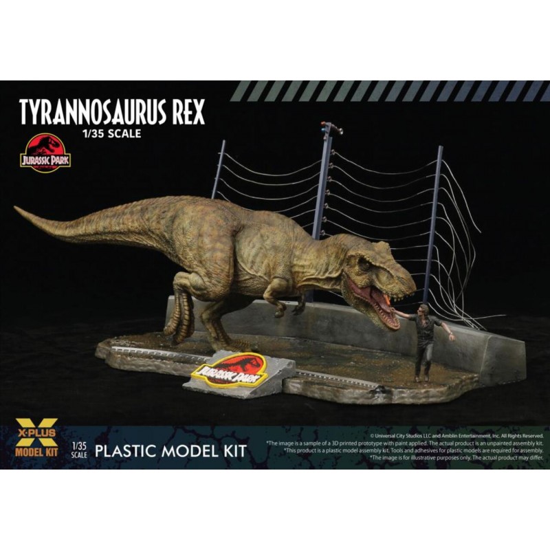 X-PLUS JURASSIC PARK TYRANNOSAURUS REX 1/35 MODEL KIT FIGURE DIORAMA