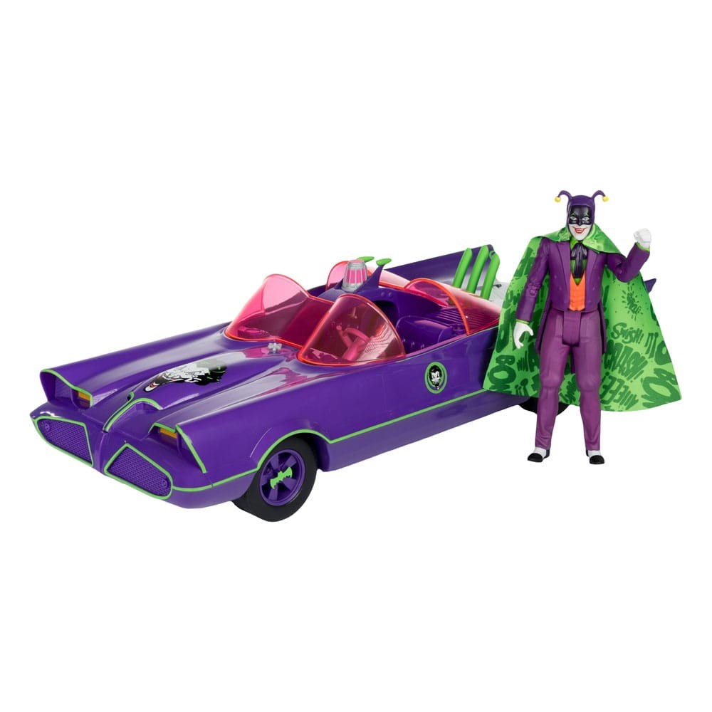 BUY DC RETRO BATMAN '66 BATMOBILE WITH JOKER ACTION FIGURE MC FARLANE