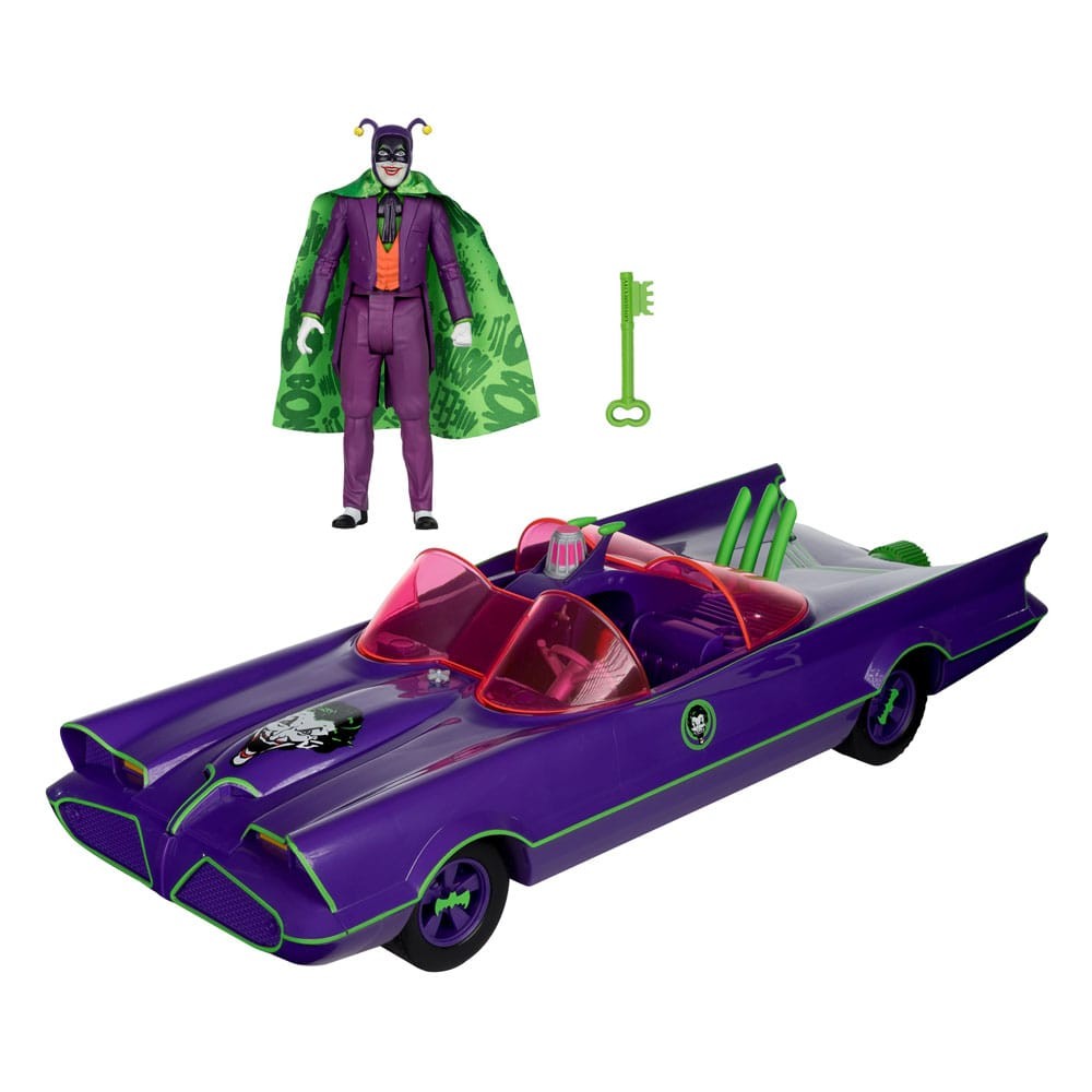 BUY DC RETRO BATMAN '66 BATMOBILE WITH JOKER ACTION FIGURE MC FARLANE