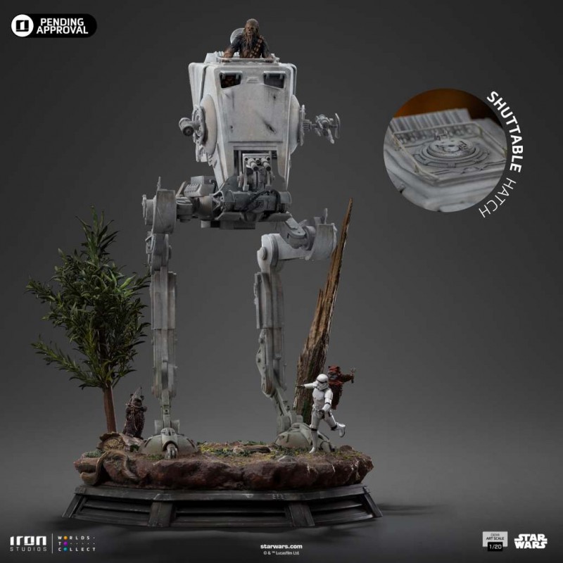 IRON STUDIOS STAR WARS AT-ST AND CHEWBACCA ART SCALE 1/20 STATUE FIGURE