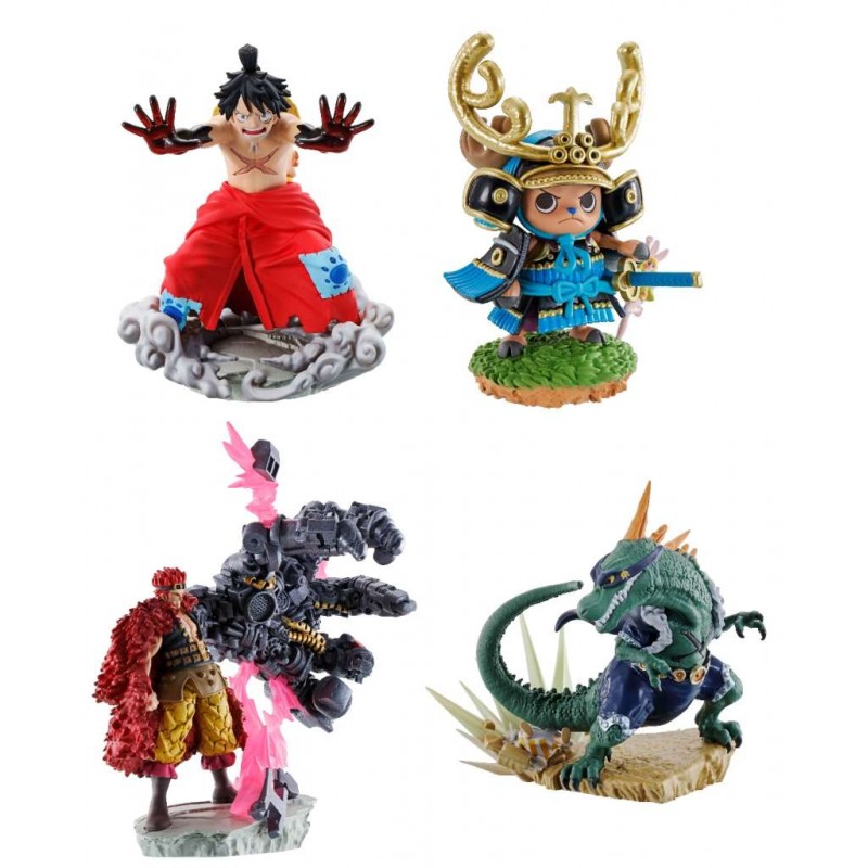 MEGAHOUSE PETITRAMA ONE PIECE LOGBOX REBIRTH WANOKUNI SET 4X MINI FIGURES