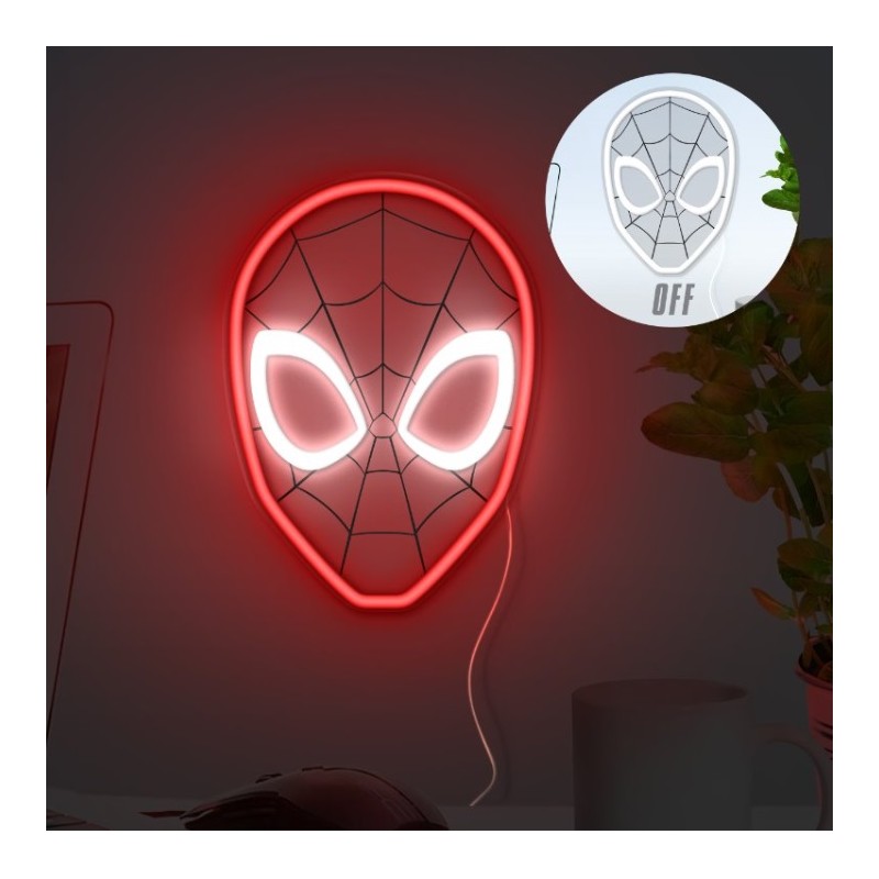 SPIDER-MAN MASK LED NEON LIGHT LAMPADA PALADONE PRODUCTS