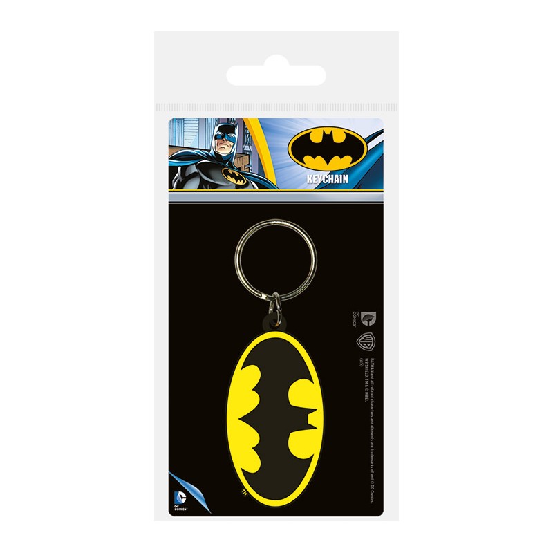 DC COMICS BATMAN LOGO PORTACHIAVI IN GOMMA PYRAMID INTERNATIONAL