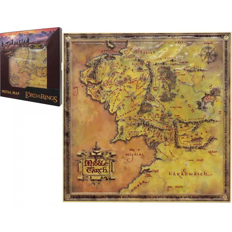 FANATTIK THE LORD OF THE RINGS METAL MAP REPLICA