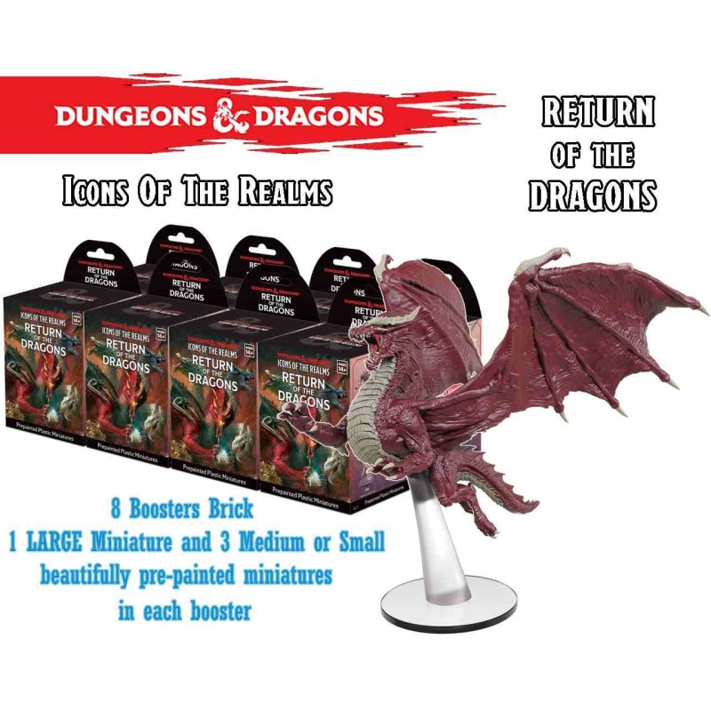 WIZKIDS ICONS OF THE REALMS RETURN OF THE DRAGONS 8X BOOSTER BRICK MINIATURES